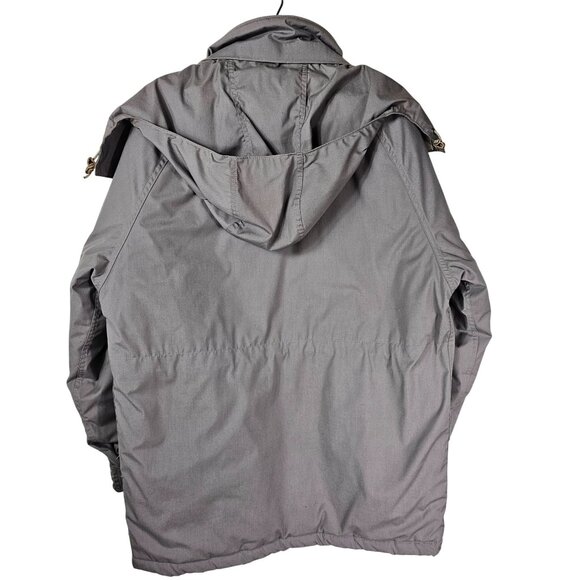VTG 80s Woolrich Mens Mushroom Gray Thermal Parka L Hooded Pockets Outdoor - Picture 2 of 15